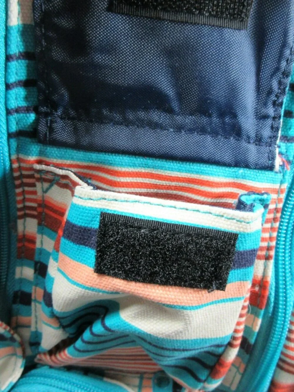 KAVU colorful offwhite striped canvas Banded Rope sling bag 11 x 17  NWT